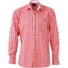 James & Nicholson Košile JN 638, kostkovaná, tradiční vzhled, dlouhý rukáv, pánská COT02063894104-red/white XL Červená/bílá