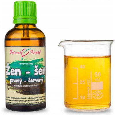 Bylinné kapky Žen-šen žen šen ženšen pravý červený bylinné kvapky tinktúra 50 ml