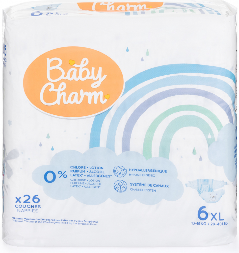 Baby Charm Super Dry Flex 6 XL 13-18 kg 26 ks