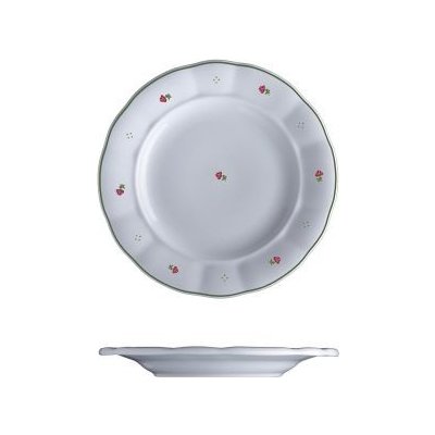 BENEDIKT plytký tanier 24 cm KYTIČKY červená (6 ks)