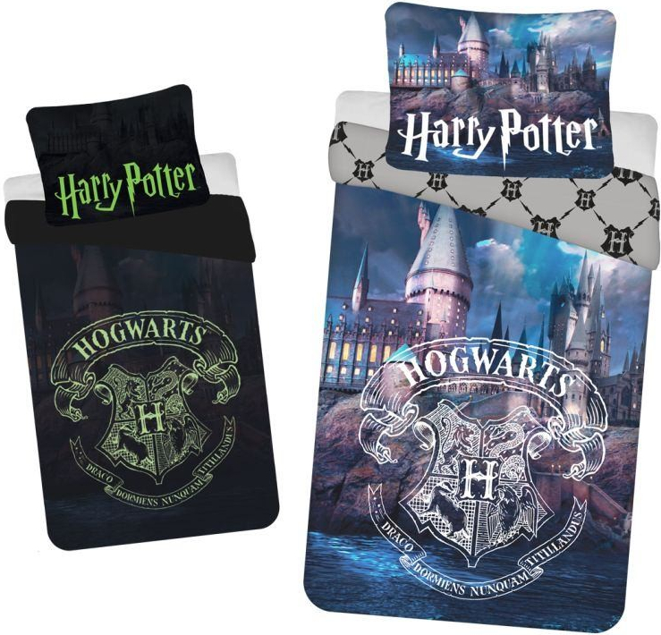 JERRY FABRICS Obliečky Harry Potter svietiace univerzita Bavlna 140x200 70x80