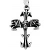Pánsky prívesok 5,2 cm z chirurgickej ocele kríž s lebkou S11311070