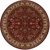 Najkoberce KASHQAI 4362 302 ornament, bordový / béžový kruh 120 cm kruh