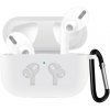 AppleKing silikónový obal s karabínou pre AirPods Pro - biely - možnosť vrátiť tovar ZADARMO do 30tich dní