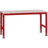 Manuflex AU6087.3003 UNIVERSAL Štandardný pracovný stôl s plastovou doskou, ŠxHxV = 1750 x 800 x 760-870 mm, rubínovo červená, doska + 2 nohy; AU6087.3003