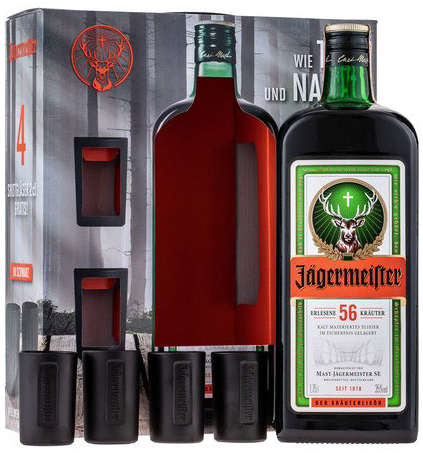 Jägermeister Day & Night 35% 1,75 l (darčekové balenie 4 poháre)