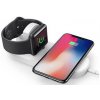 2v1 bezdrôtová nabíjačka, pre telefón a Apple Watch, biela, 5V, 10W, Qi