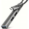 AXAGON HUE-STC, 4x USB ALU STRIP hub, 1x USB-A 5Gbps, 2x USB-A & 1x USB-C 480Mbps, kábel USB-C 12cm