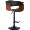 Design-Shop Barová stolička Vestal - koženka, drevo orech - Čierna