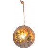 Dekorácia MagicHome Vianoce, Snehuliak v guli, LED, závesná, MDF, 8,5x2x8,5 cm