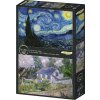 Puzzle Grafika 2x500 dielikov Umenie Van Gogha: Hviezdna noc, 1889 – Domy v Auvers, 1890
