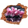 Samolepiaca nálepka betón Ružová orchidea 90x70 cm