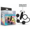 Blush Anal Adventures Platinum Anal Beads with Vibrating C-Ring Black