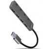 AXAGON HUE-MSA, 4x USB 3.2 Gen 1 SWITCH hub, kovový, micro USB nap. konektor, kabel USB-A 20cm