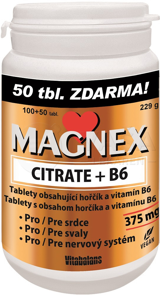 Magnex Citrate + B6 150 tabliet od 9,9 € - Heureka.sk