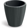 Prosperplast Kvetináč ORO s vkladom 19,9 cm - farba: tmavosivá