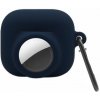 AppleKing 2v1 silikónový ochranný obal pre AirPods 3 / AirTag - námornícky modrý - možnosť vrátiť tovar ZADARMO do 30tich dní