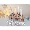 Solight LED drevený svietnik, 5xLED, prírodné drevo, 1+1 zadarmo! [1V222]