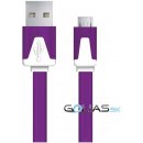 Esperanza EB183V - 5901299919927 Micro USB 2.0 A-B M/M, 1m, plochý, fialový