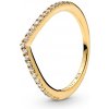 Pandora Pozlátený prsteň s kamienkami Timeless Shine 168758C01 50 mm