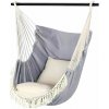RealG RC-K-573 Brazílske závesné hojdacie kreslo s vankúšmi 130 x 100 cm, šedo-béžové