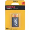 Batéria jednorázová alkalická, tužková, 9VA, 9V, Kodak, blister, 1-pack, KOD-9VAXT, Alkaline XTRALIFE