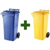 Akciový balíček - Popolnica Odpadová nádoba 120L Modrá + Žltá