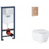Grohe Rapid SL - Set predstenovej inštalácie, klozetu, dosky SoftClose a tlačidla Skate Cosmopolitan, kefovaný Warm Sunset SANI11BB4138