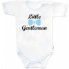 Body krátky rukáv s vtipným textom Baby Nellys Little Gentleman chalan