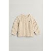 SVETER GANT SHIELD COTTON CABLE CARDIGAN LIGHT BEIGE MELANGE