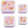 A Little Lovely Company súprava štyroch desiatových škatuliek - kvetinová záhrada