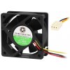 JING DA FAN Ventilátor do PC 60x25 12V 6025D12 s posúvnym guličkovým ložiskom
