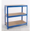 Kovový regál Biedrax 35 x 120 x 90 cm, modrý - 3 police MDF