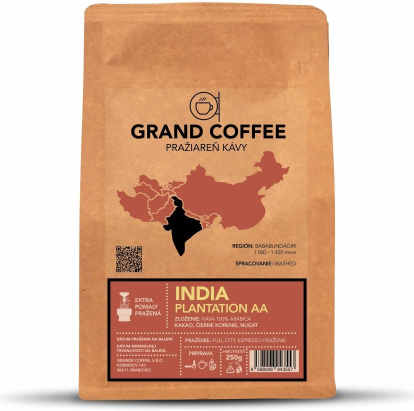 Grand Coffee India Plantation AA zrnková káva 500 g od 16,1 € - Heureka.sk