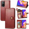 Peňaženkové kožené puzdro COLOR na Oppo Reno 5 Z - Červená