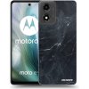 Picasee silikónový čierny obal pre Motorola Moto E14 - Black marble