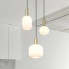 Trio Lighting Závesné svietidlo Diva, 3 svetlá, mosadzná farba, opál, sklo, kov - 319830308