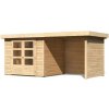 KARIBU HOLZTECHNIK Drevený domček KARIBU ASKOLA 3 + prístavok 240 cm vrátane zadnej a bočnej steny (77725) natur LG3234