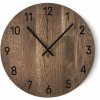Tmavé nástenné hodiny z dubového dreva - čierne ručičky, priemer 40 cm
