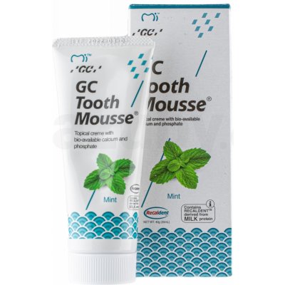 GC Tooth Mousse remineralizačný ochranný krém pre citlivé zuby bez fluóru príchuť Mint 35 ml