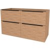 Mailo, kúpeľňová skrinka 121 cm, čierné madlo, Multidecor, Light Select Walnut