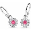 Náušnice Cutie C2749-10-20-x-2 z bieleho zlata s ružovými zirkónmi C2749bR