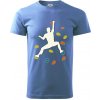 Bouldering lezec - Klasické pánske tričko vyššej gramáže - XS ( Svetlomodrá )