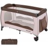 tectake 402417 detská cestovná postieľka 126x65x80cm s prepravnou taškou - coffee