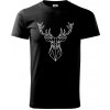 Geometria - Veľký jeleň - Klasické pánske tričko vyššej gramáže - XL ( Čierna )