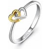 Olivie Strieborný prstienok SPOJENÉ SRDCIA 4214 10
