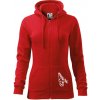 Kôň bežiaci - Mikina dámska trendy zipper s kapucňou - 2XL ( Červená )