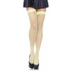 Leg Avenue Nylon Fishnet Thigh Highs 9011 - Samodržiace pančuchy Neónovo zelená