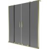 Mexen Velar L Duo, 2-krídlová posuvná vaňová zástena 140 x 150 cm, 8mm šedé sklo, zlatá lesklá, 896-140-003-42-50