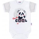 NEW BABY Dojčenské body s krátkym rukávom Panda Sivá